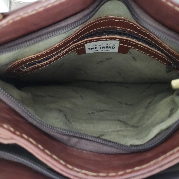THE TREND Brown Leather Shoulder Bag made in Italy - Picture 7 of 16